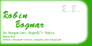 robin bognar business card